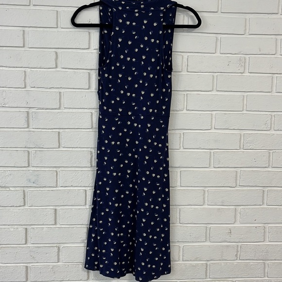 D351 Navy Blue Halter Dress by Loft Size XSP - Picture 6 of 6